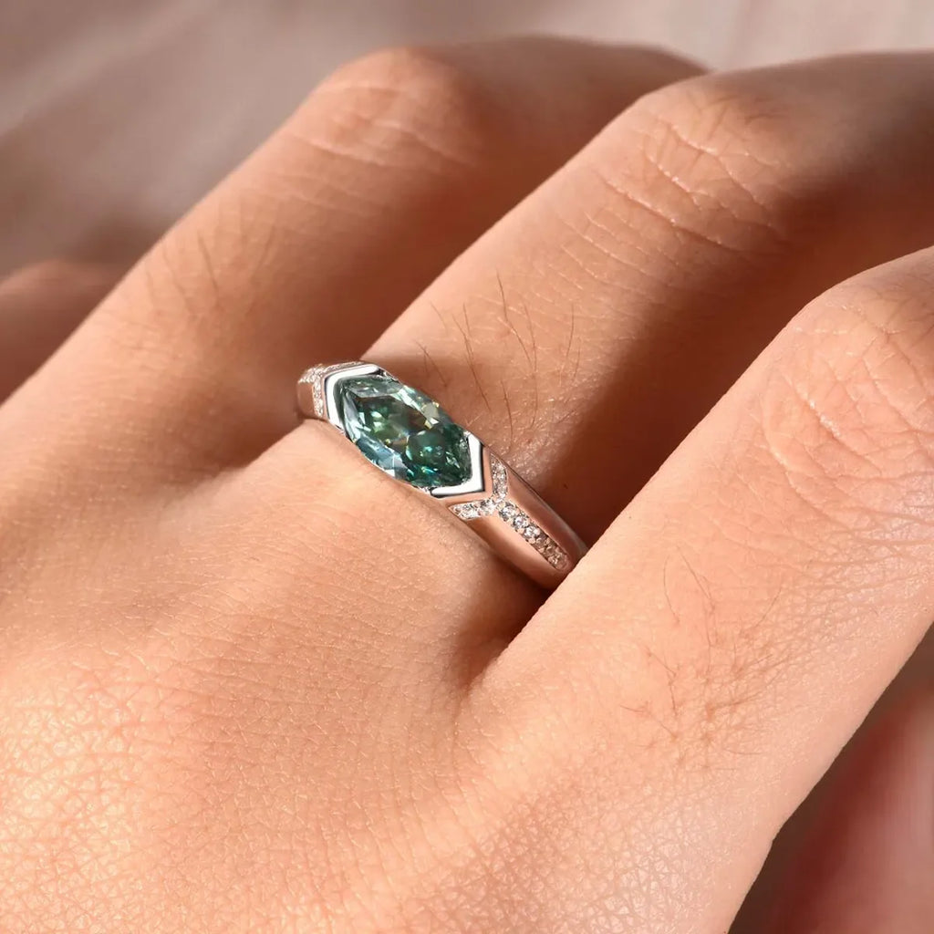 1 Carat Moissanite 925 Sterling Silver Ring