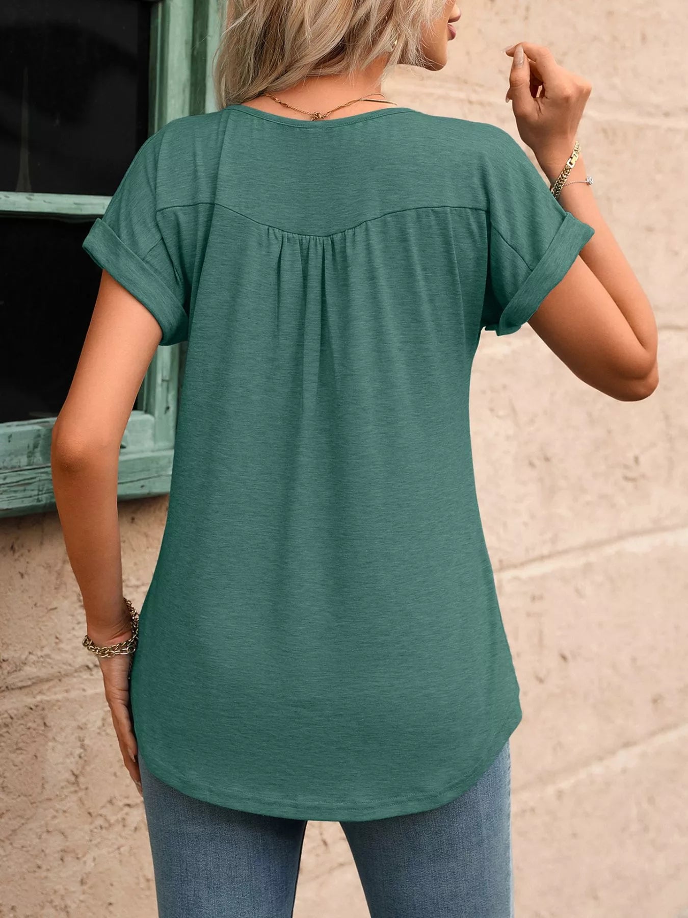 Casual Button Detail Henley T-Shirt