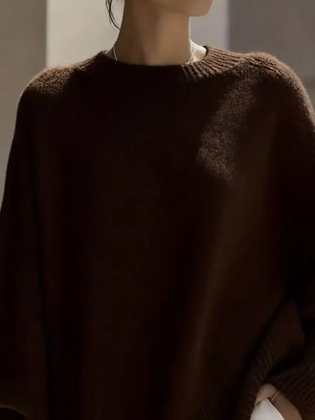 Ribbed Batwing Sleeve Oversized Sweater