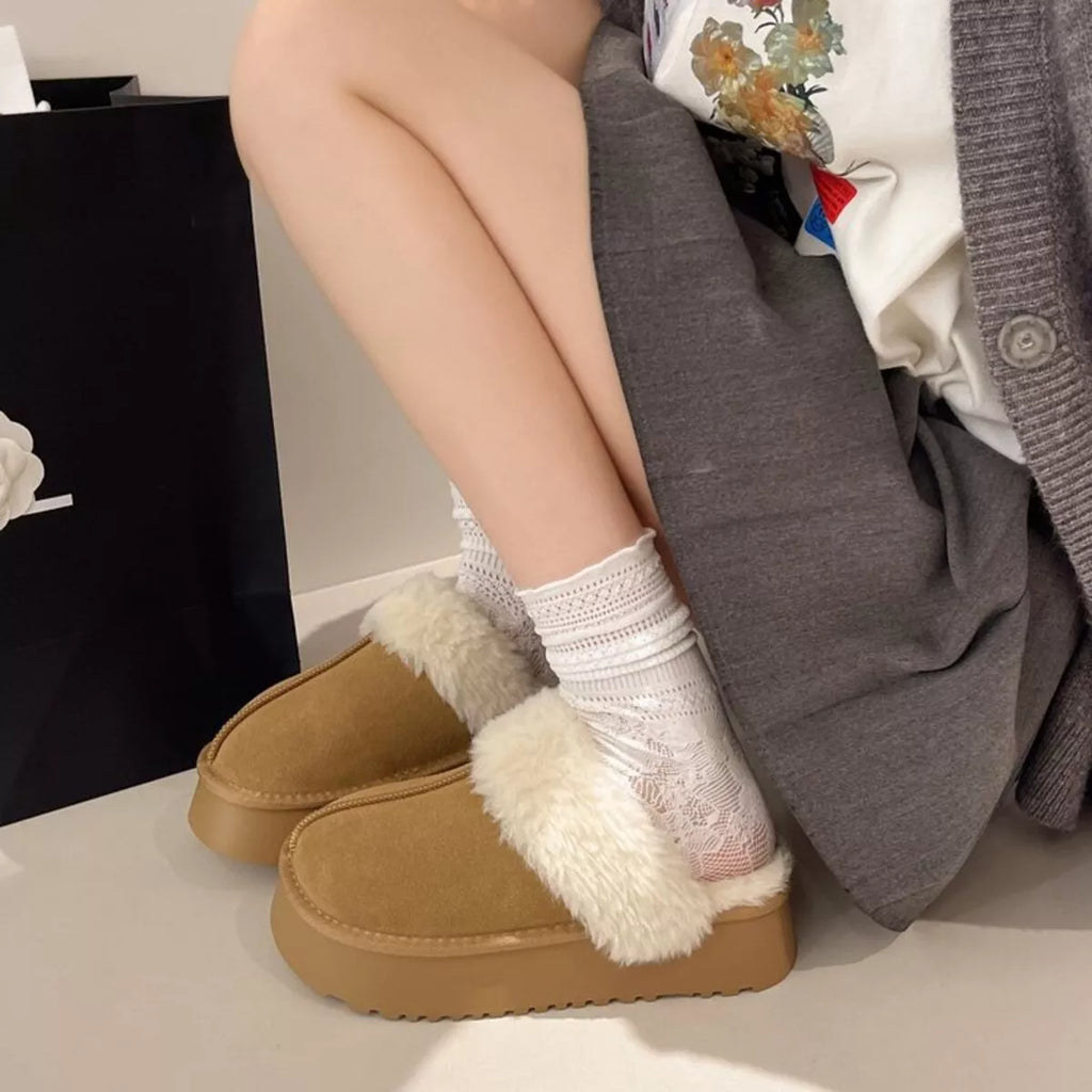 Round Toe Platform Slippers