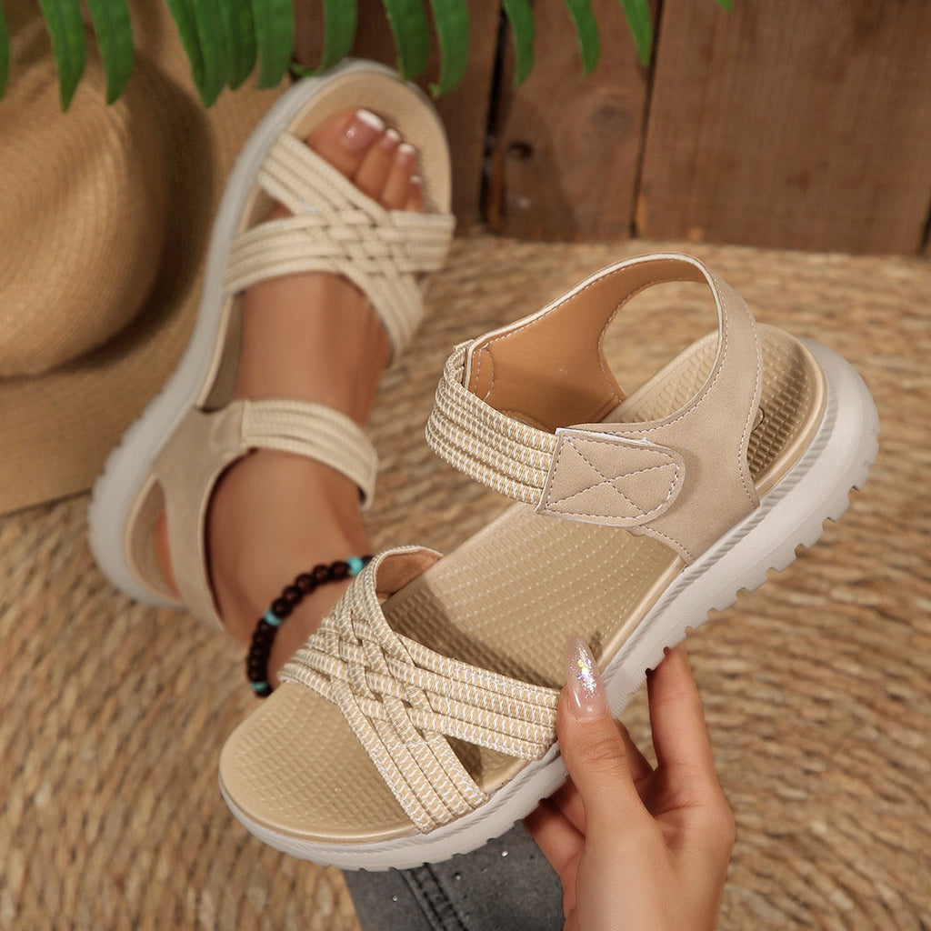 Open Toe Woven Strap Sandals