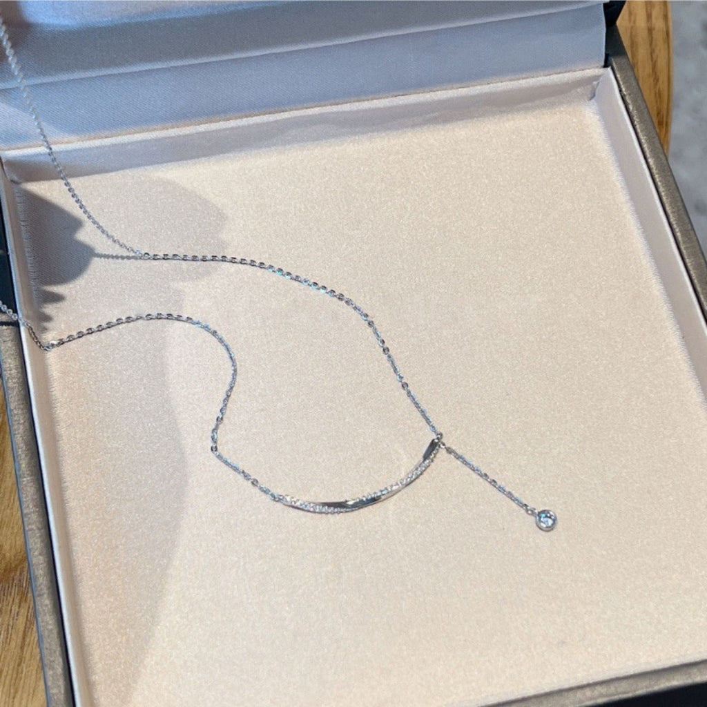 925 Sterling Silver Bar Chain Adjustable Necklace