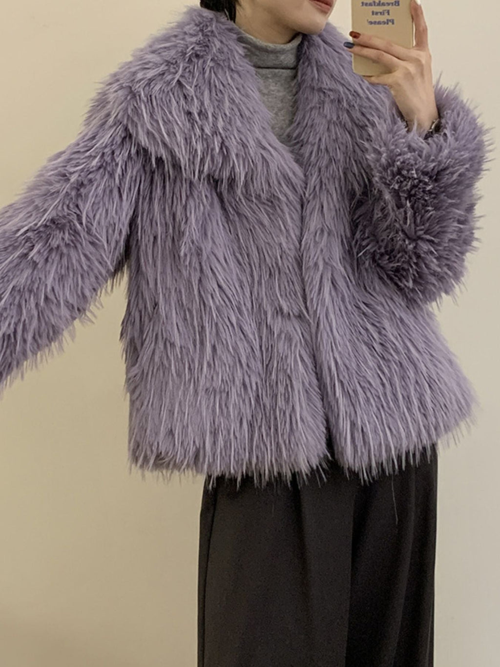 Faux Fur Open Front Outerwear