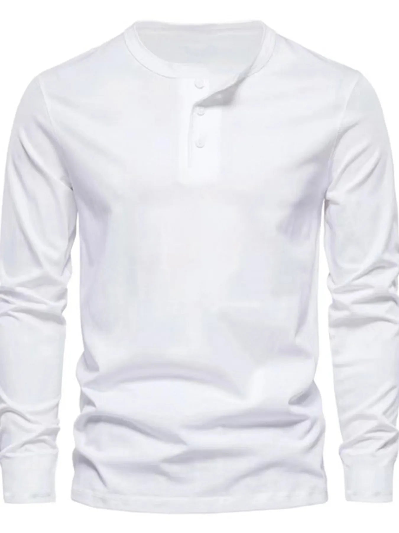 Men's Full Size Button Detail Long Sleeve Henley T-Shirt Plus Size