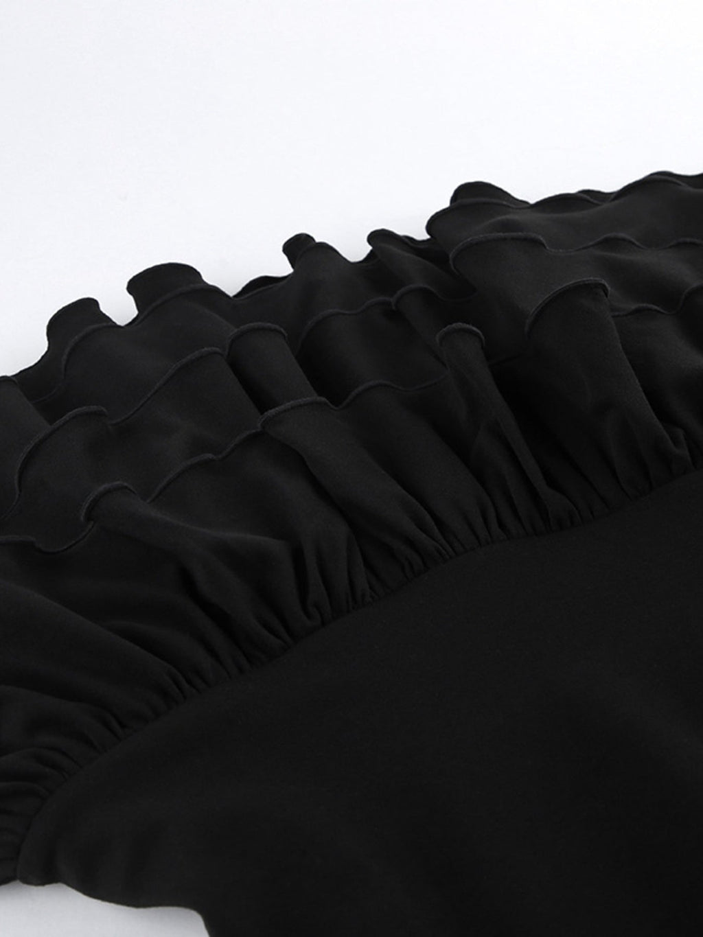 Ruffled Hem Round Neck Tank