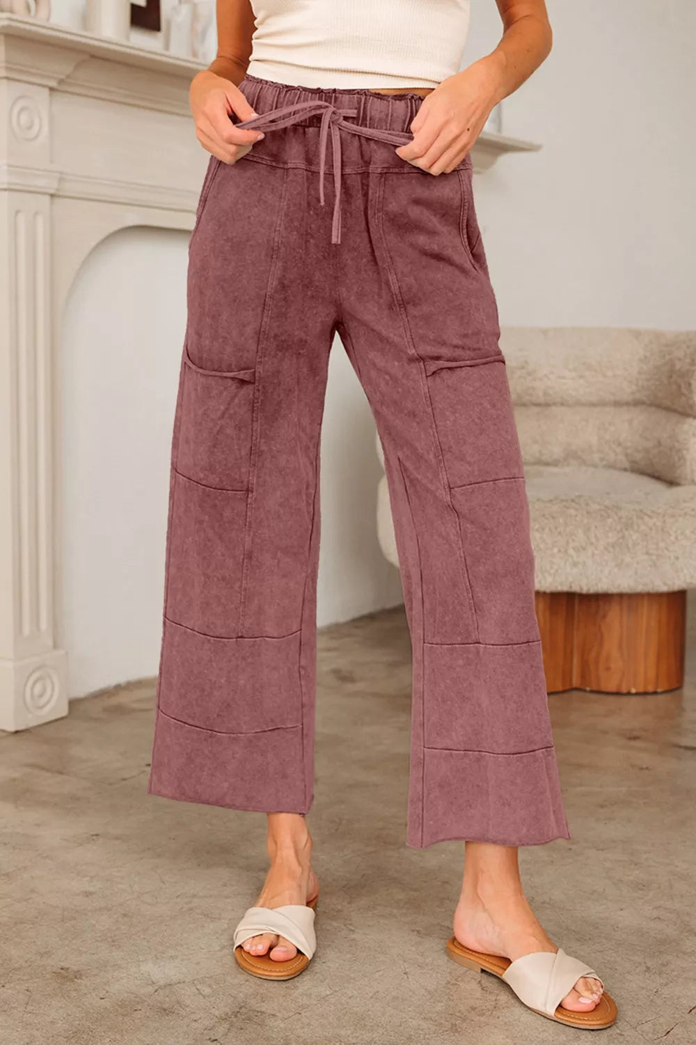 Wash Wide Leg Pants