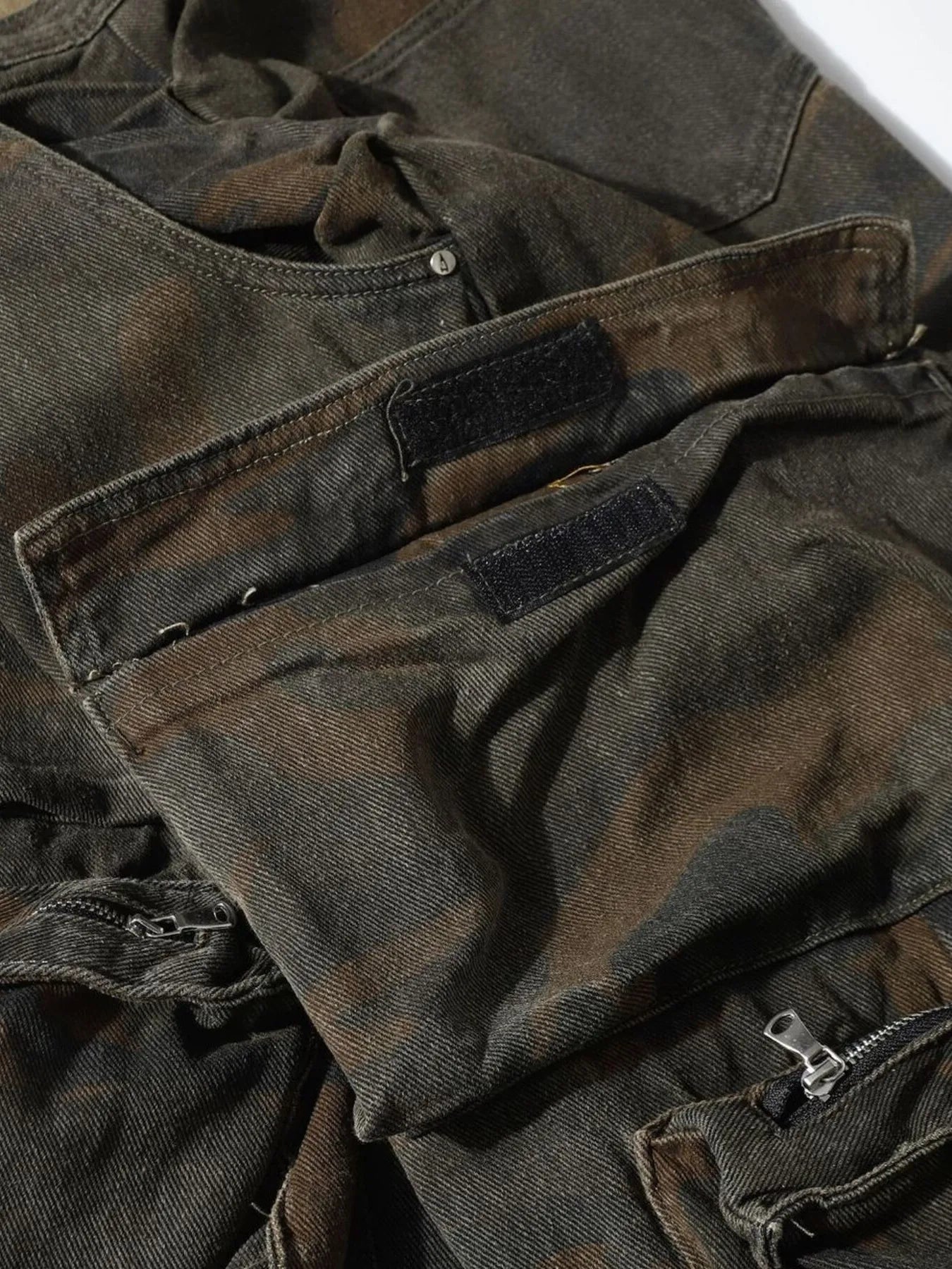 Men's Vintage Camo Cargo Wide Leg Jeans