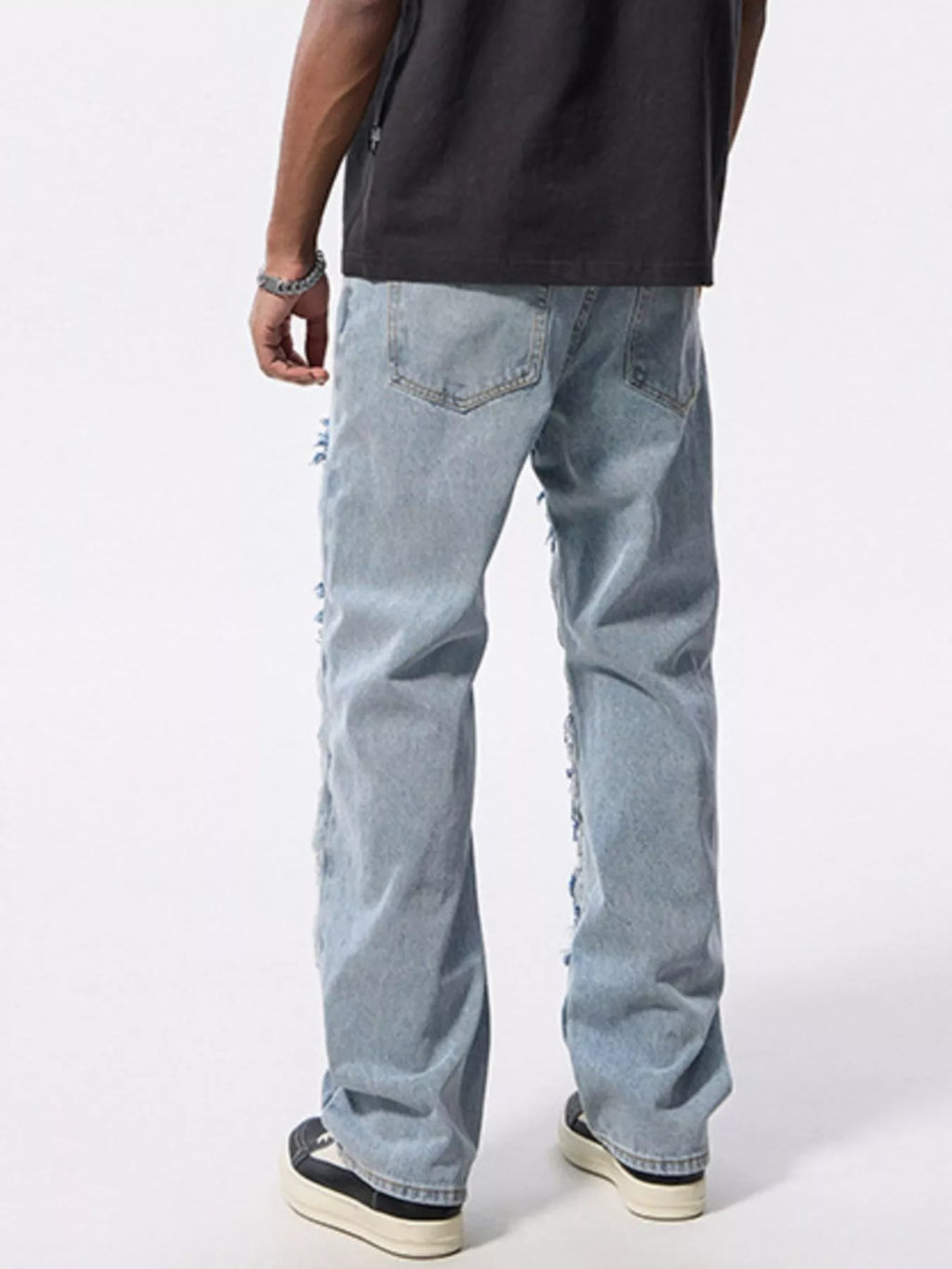 Men's Distressed Patchwork Jeans