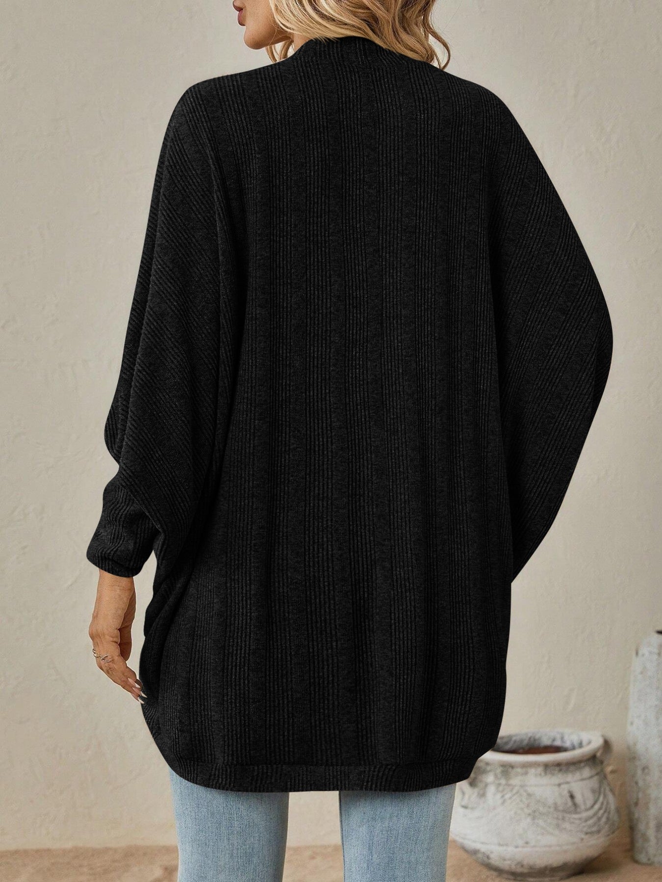Open Front Batwing Sleeve Cardigan