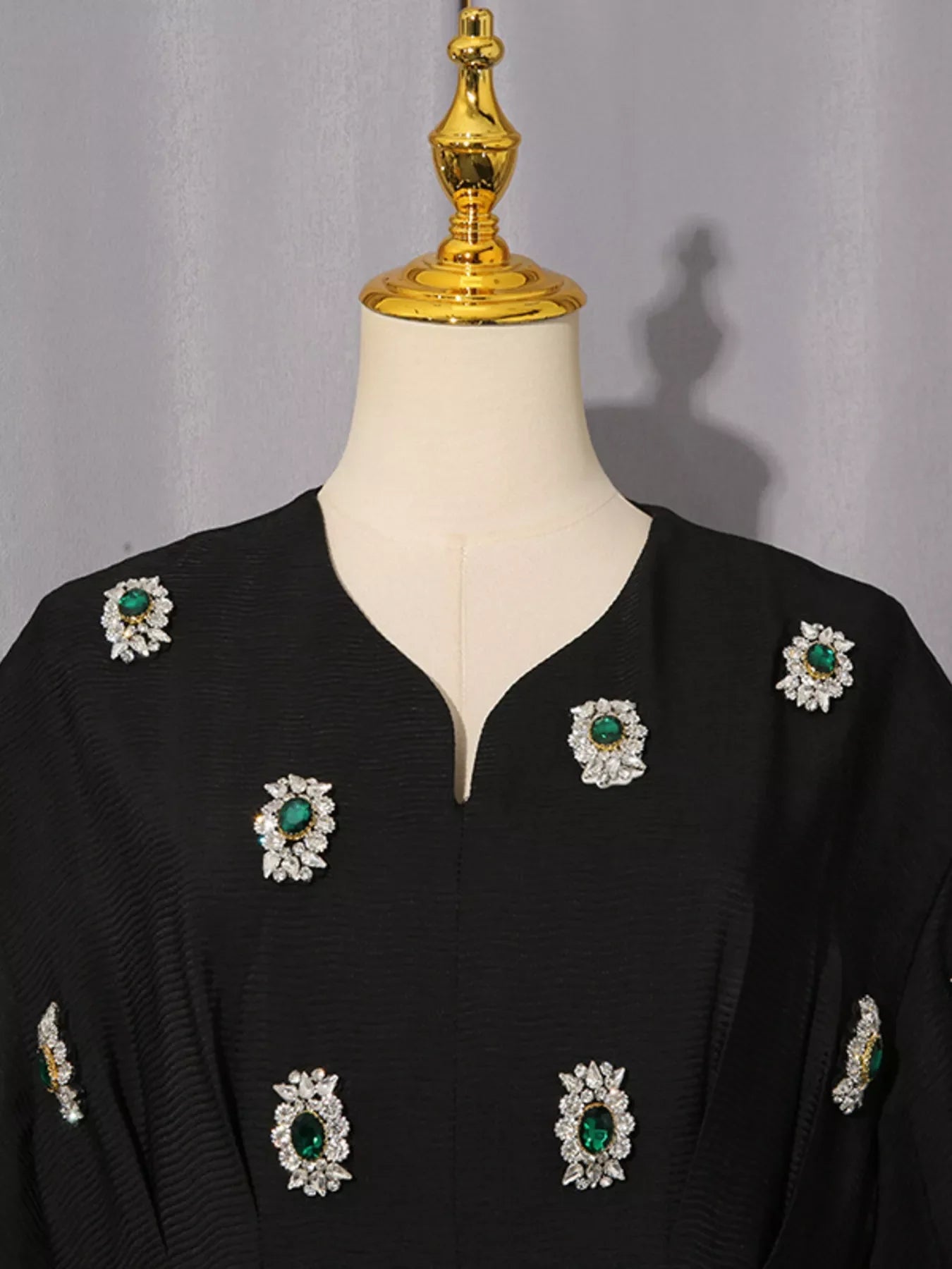 Embellished Puff Sleeve Midi Dress