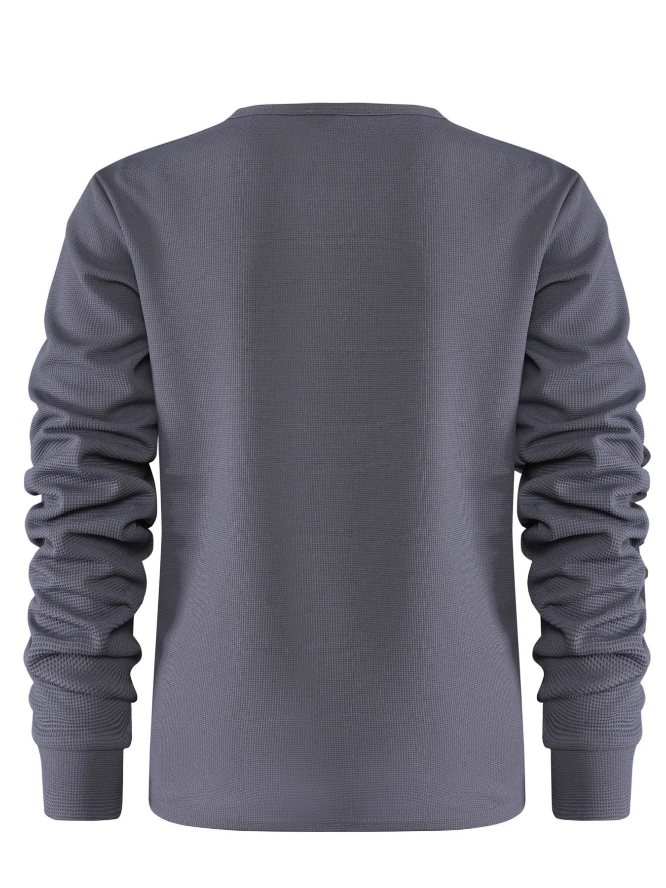 Men's Plus Size Waffle Knit Long Sleeve T-Shirt