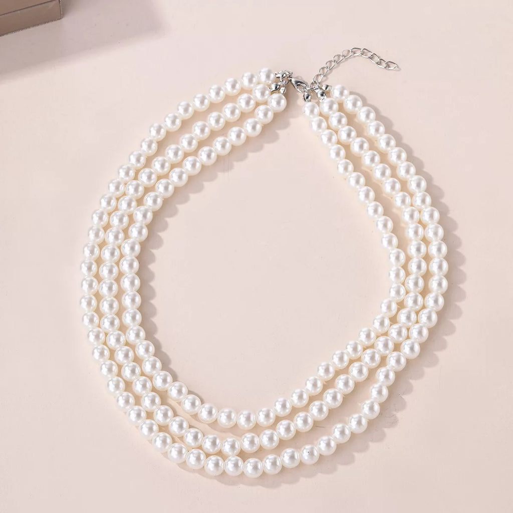 Three-Layered Pearl Necklace