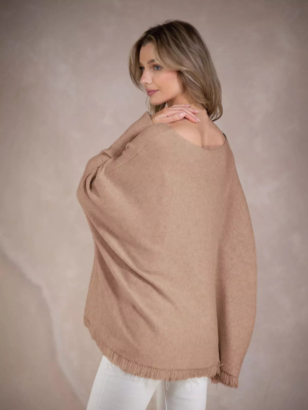 Raw Hem V-Neck Sweater