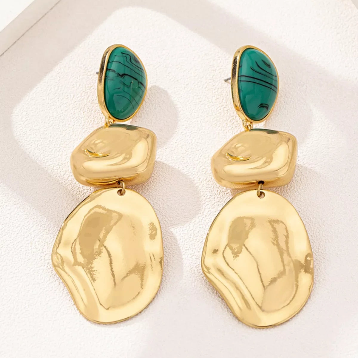18K Gold-Plated Alloy Drop Earrings