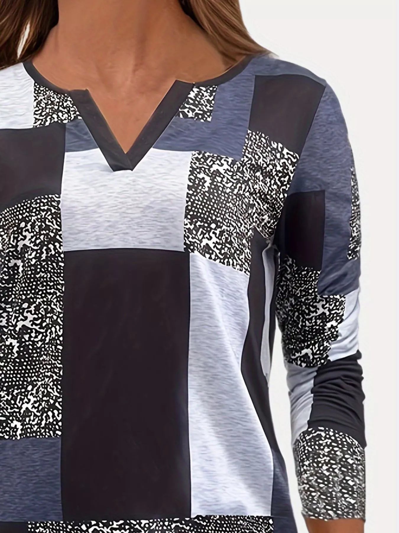 Notched Long Sleeve T-Shirt