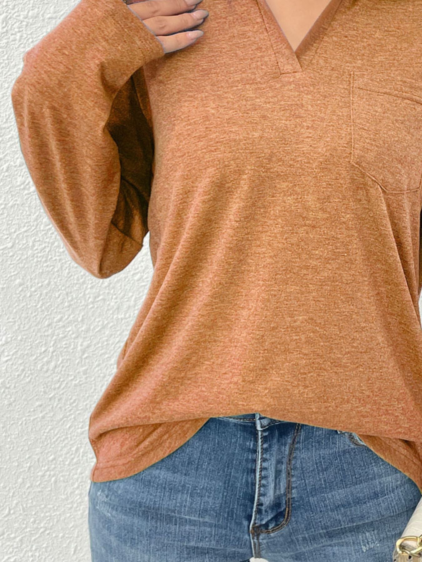 Collared Neck Long Sleeve T-Shirt