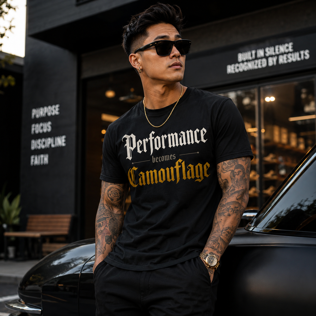 Performance Becomes Camouflage T‑Shirt — SEEN: UNMASKED