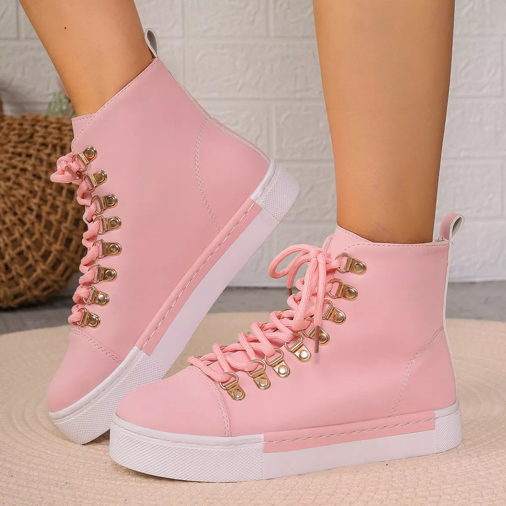 Lace-Up Platform Sneakers