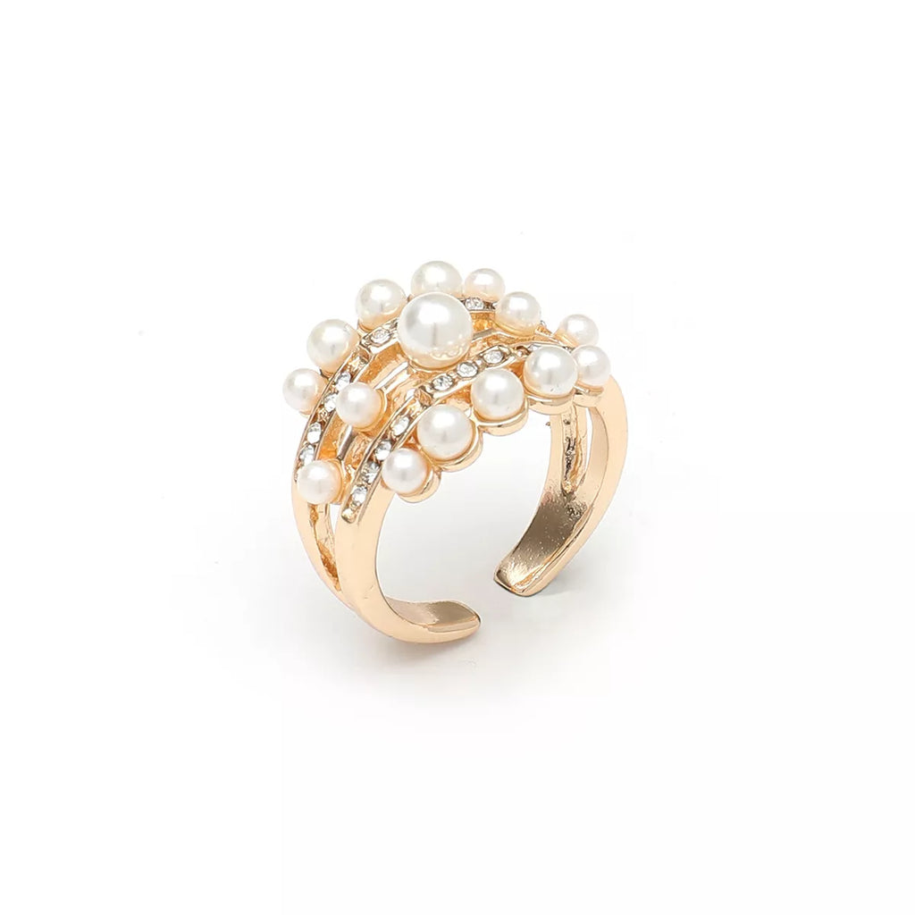 Pearl 18K Gold-Plated Open Ring