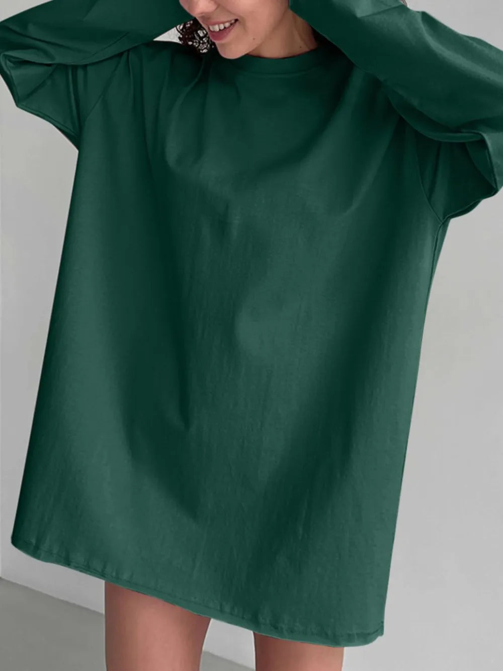 Round Neck Long Sleeve Oversized T-Shirt