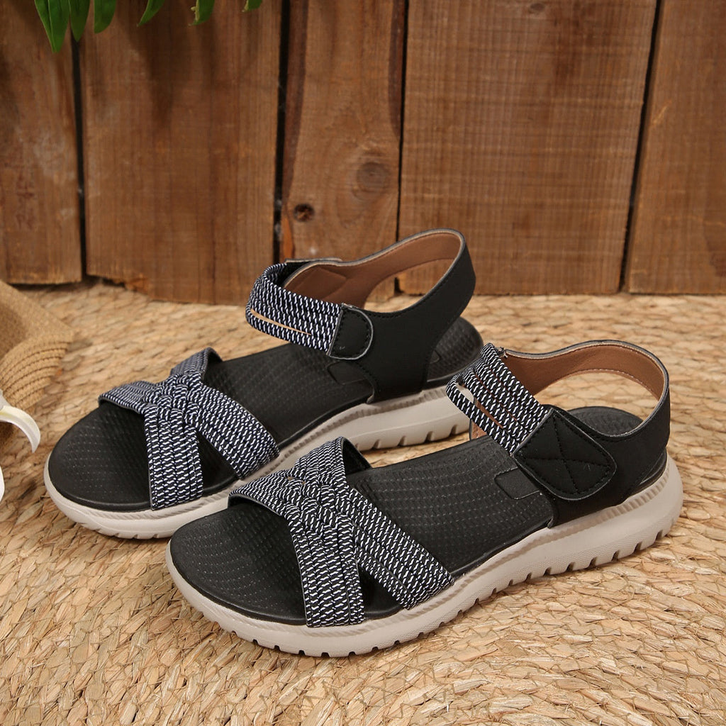 Open Toe Woven Strap Sandals