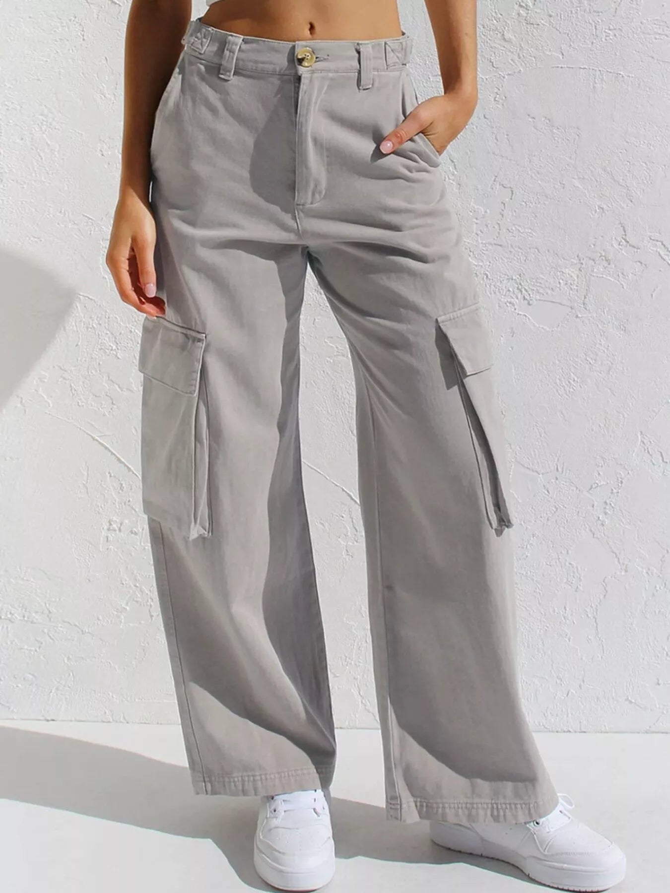 High-Waisted Wide Leg Cargo Jeans