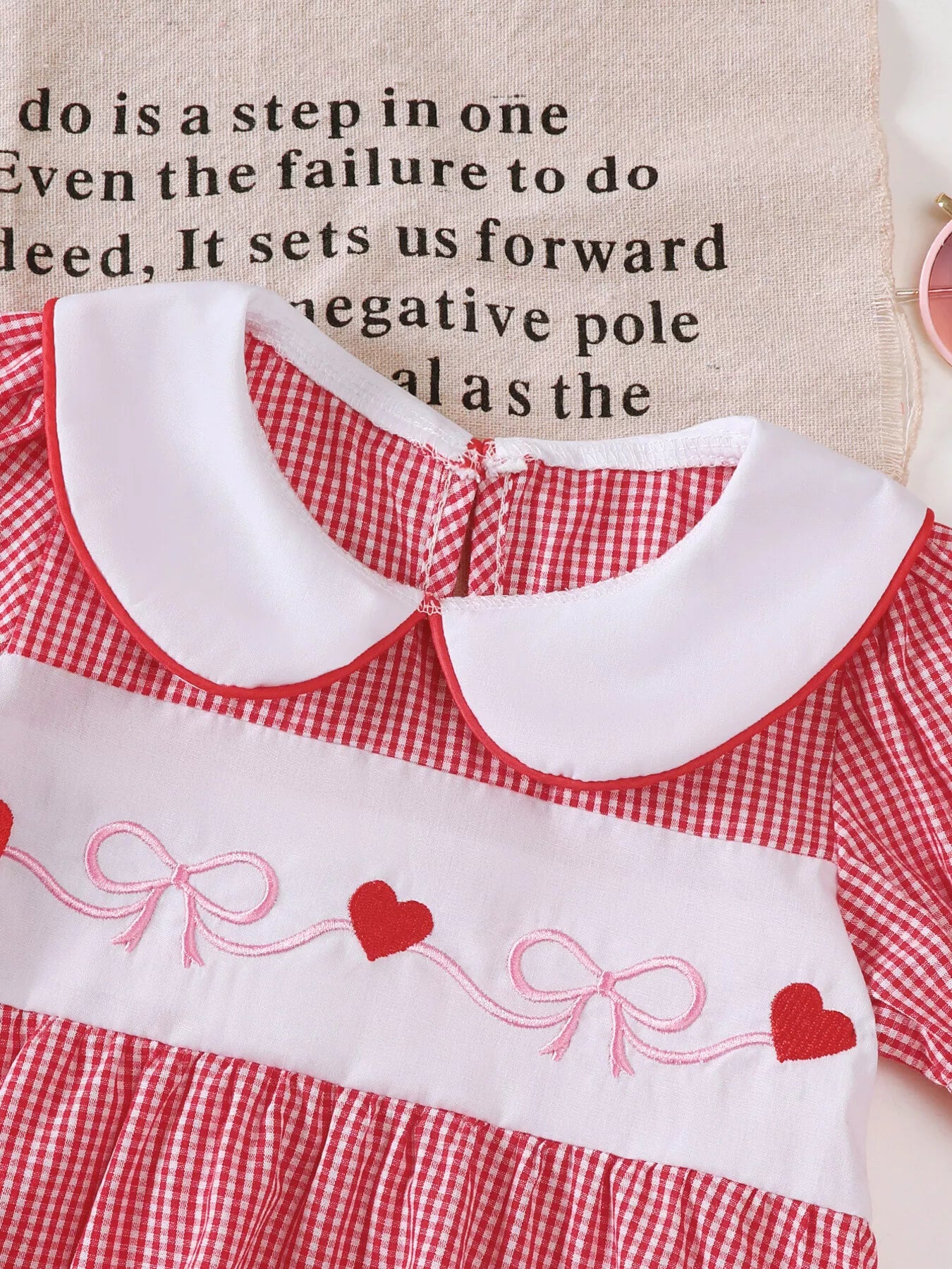 Children's Gingham 'LOVE' Top and Shorts Set