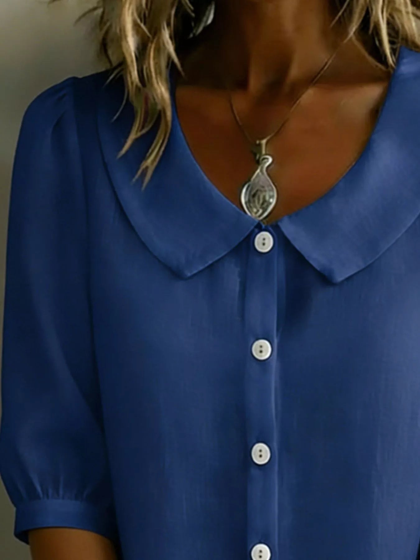 Peter Pan Collar Puff Sleeve Shirt