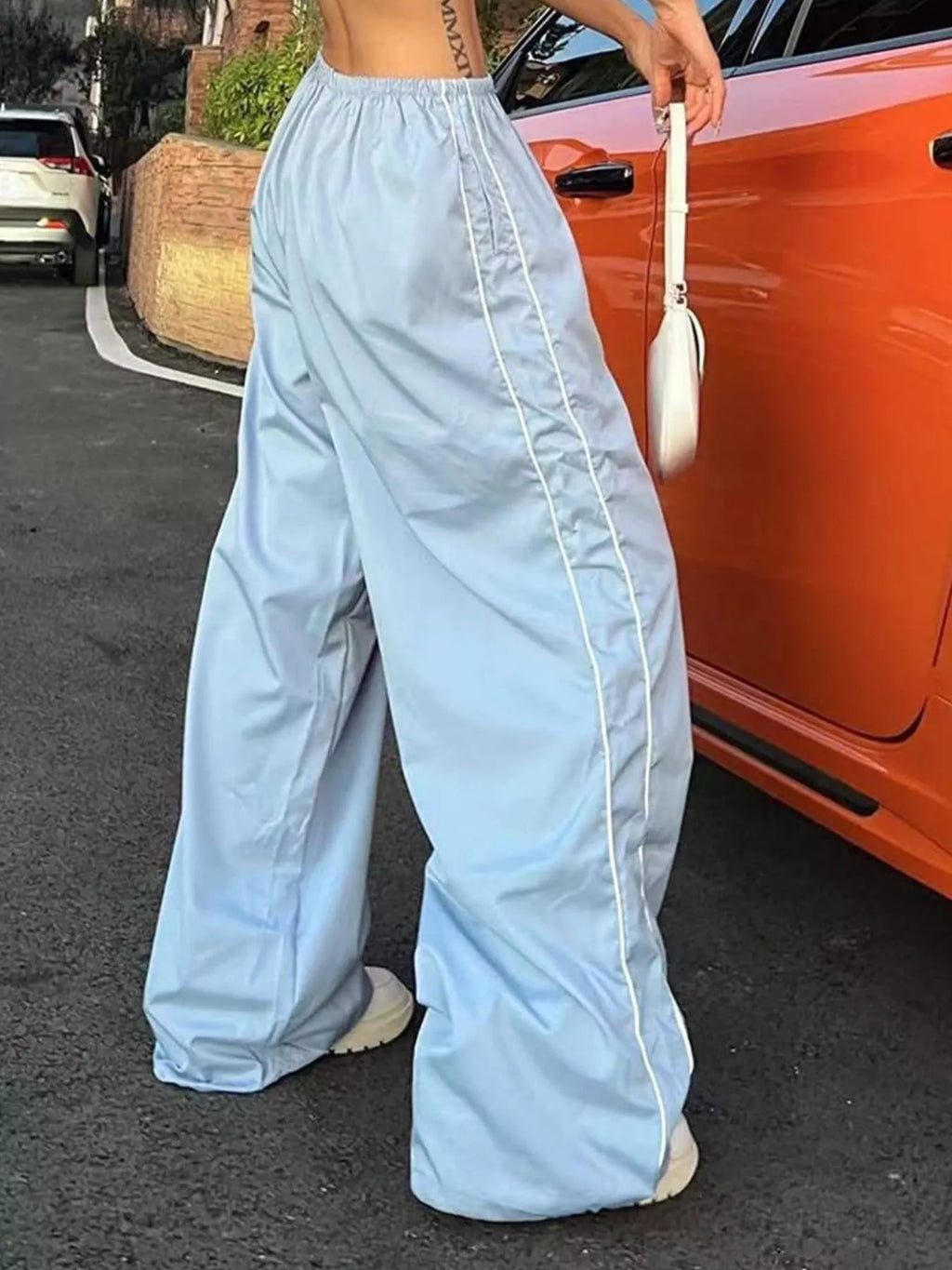 Elastic Waist Wide Leg Pants
