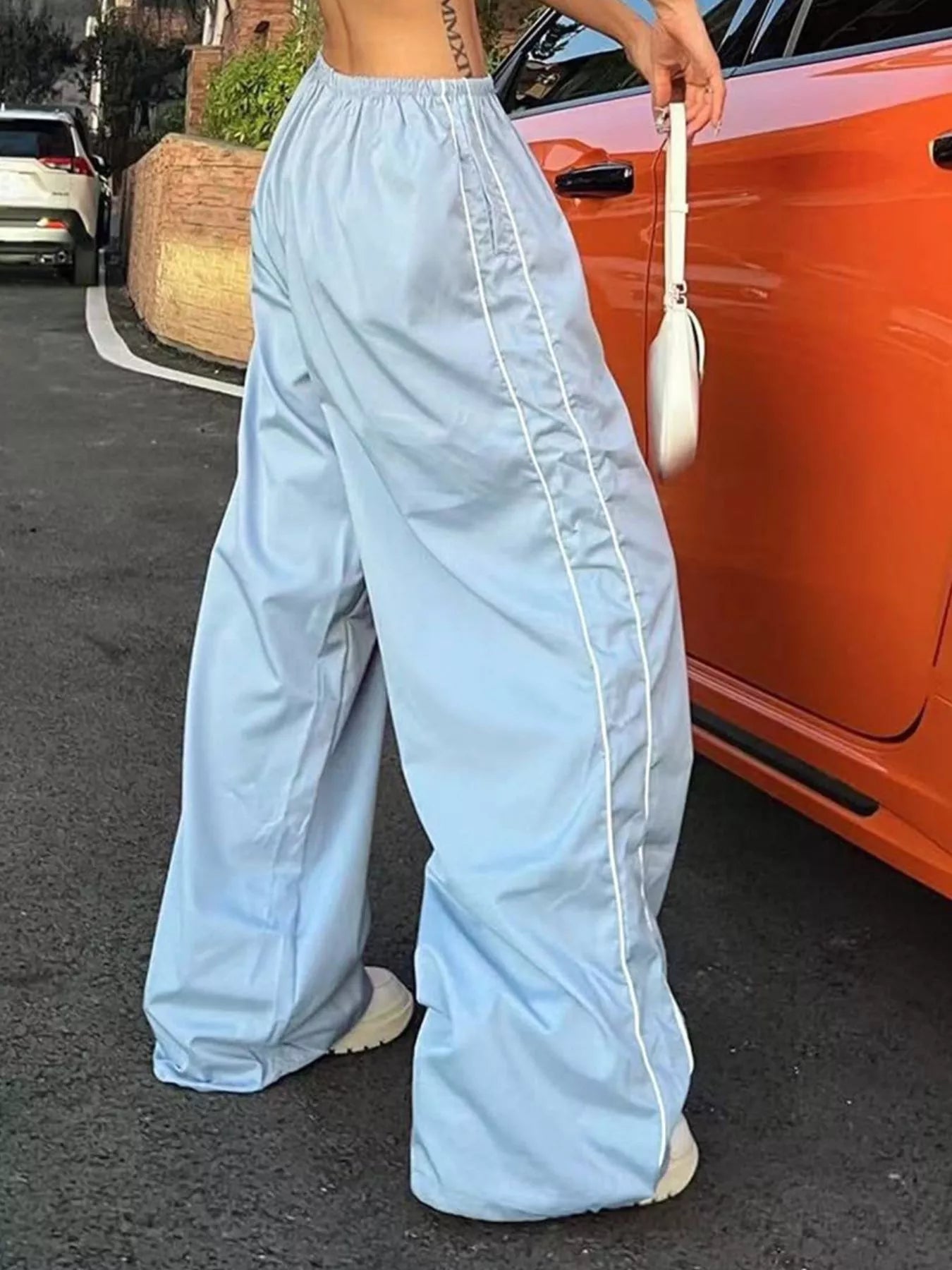 Elastic Waist Wide Leg Pants