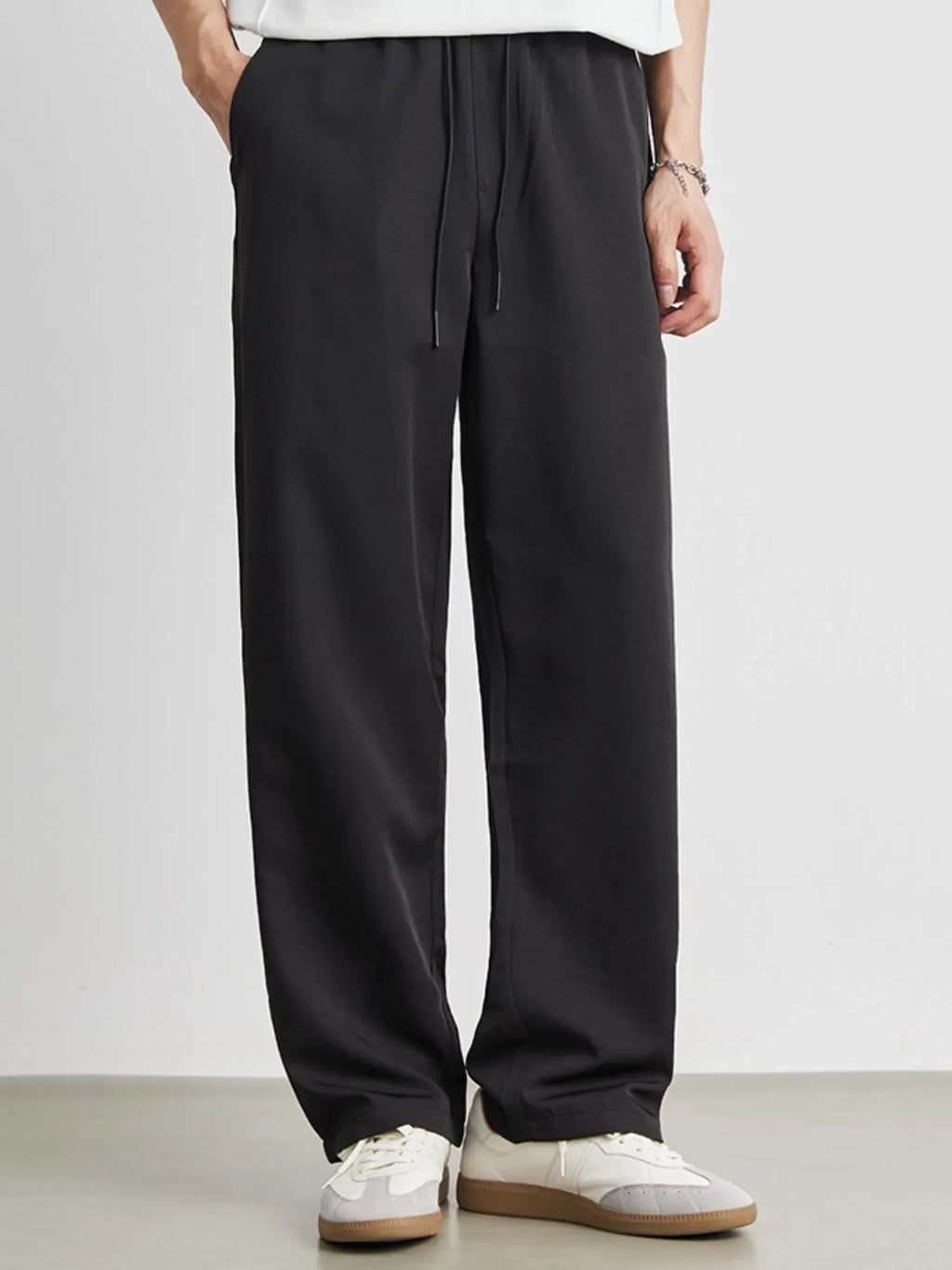 Men's Casual Drawstring Wide Leg Pants