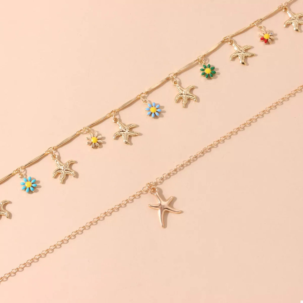 Starfish Charm Double Layered Necklace