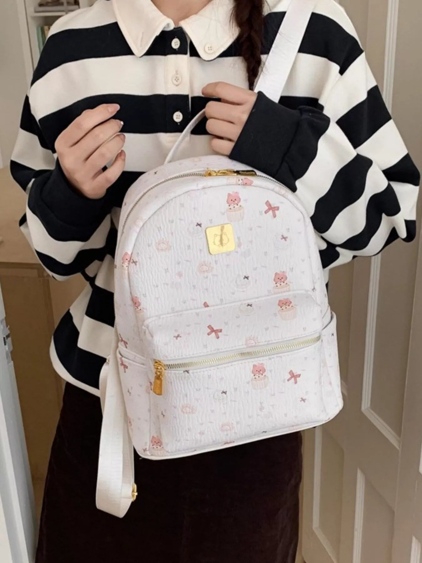 Patterned Lightweight Backpack Bag