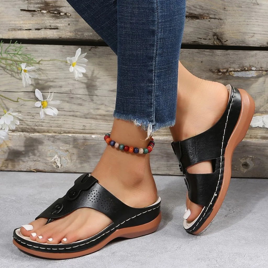 Cutout Wedge Sandals