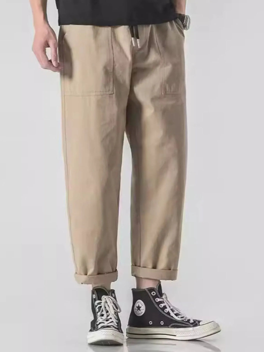 Men's Plus Size Drawstring Wide Leg Pants