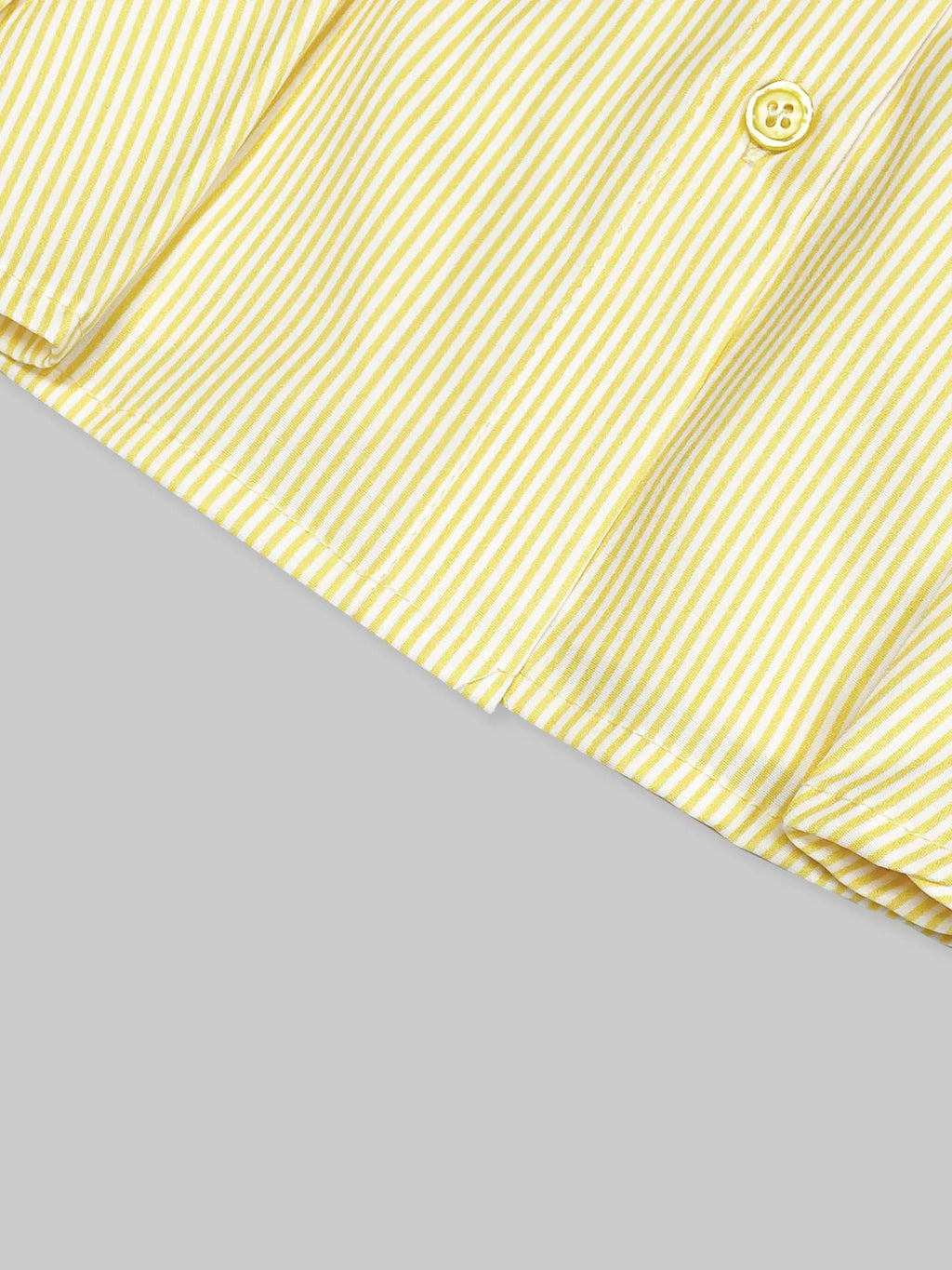 Striped Puff Sleeve Button-Up Shirt