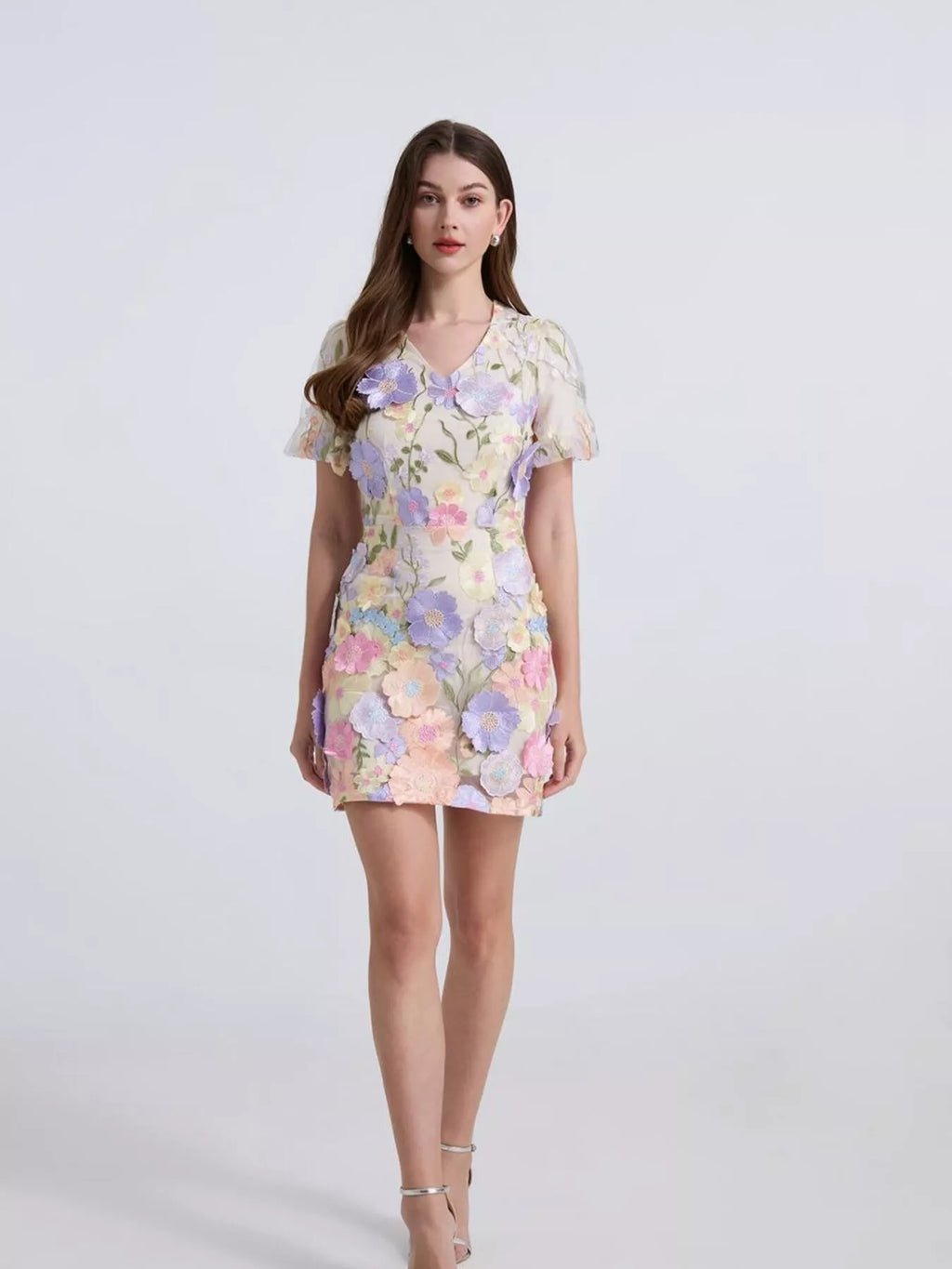 Floral Puff Sleeve Mini Dress