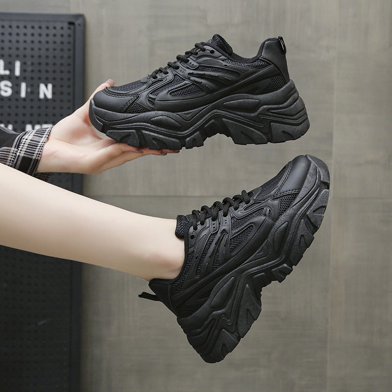 Thick-Bottom Breathable White Shoes for Women — Stylish & Cushioned