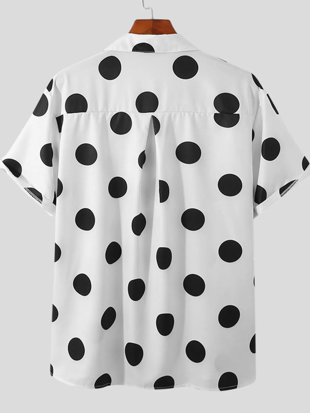 Men's Full Size Polka Dot Short Sleeve Button-Up Shirt Plus Size
