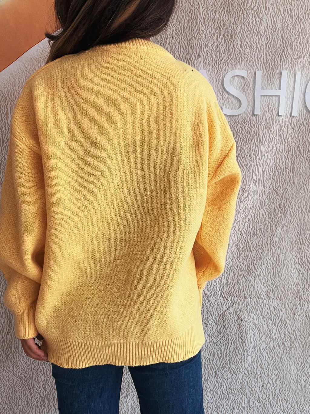 Cherry Round Neck Long Sleeve Sweater