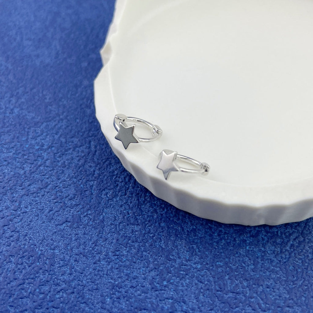 925 Sterling Silver Star Earrings
