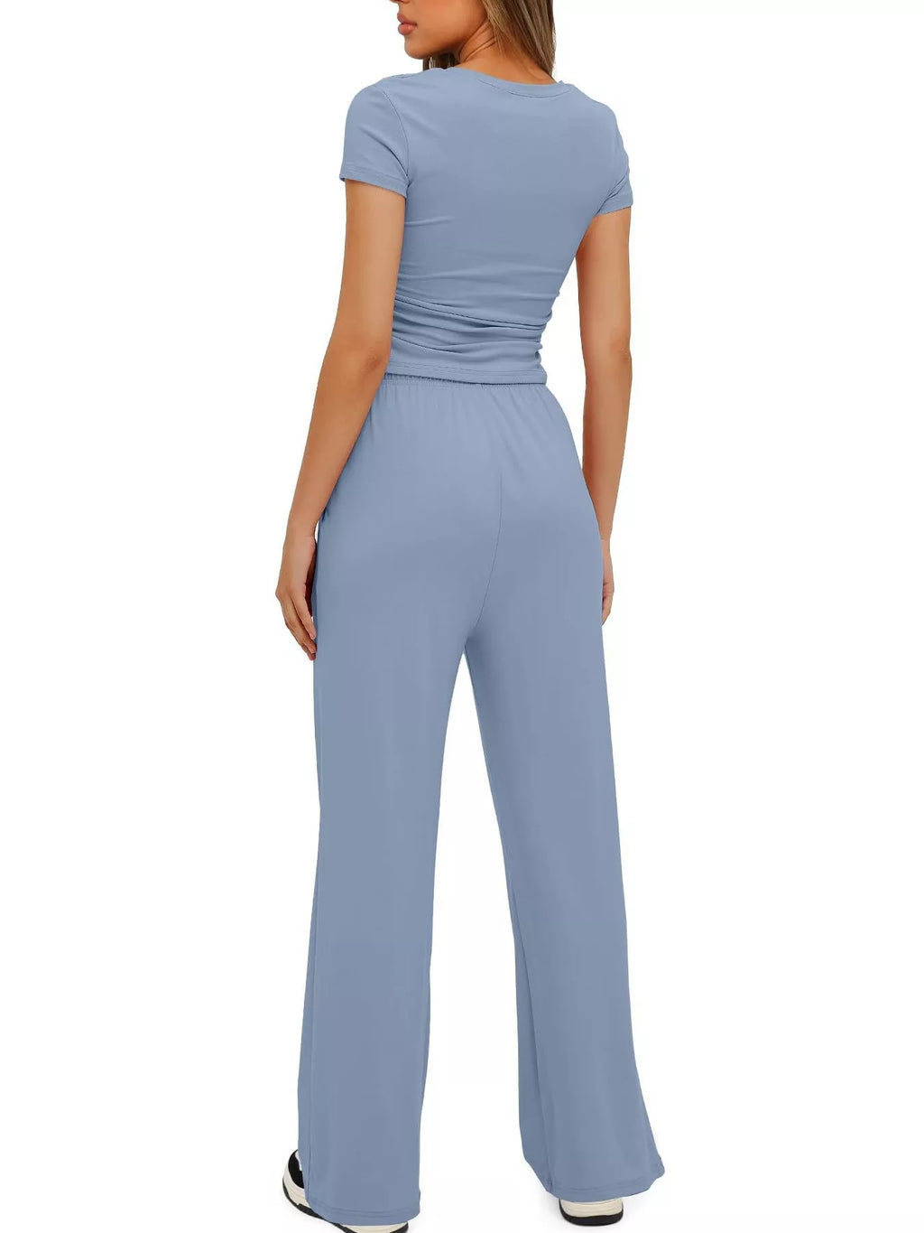 Short Sleeve Top and Drawstring Pants Set