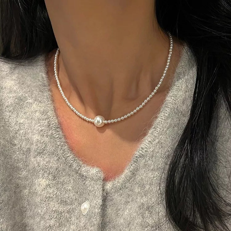 Pearl Bead Choker Necklace