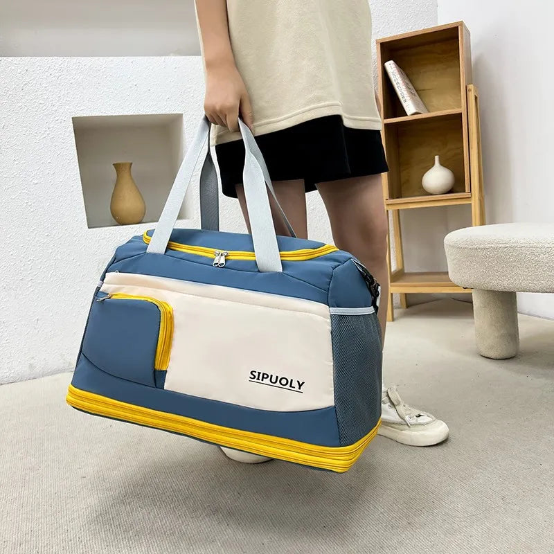 Color Block Oxford Cloth Travel Bag