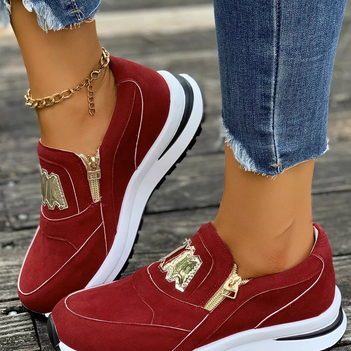 Round Toe Platform Slip-Ons