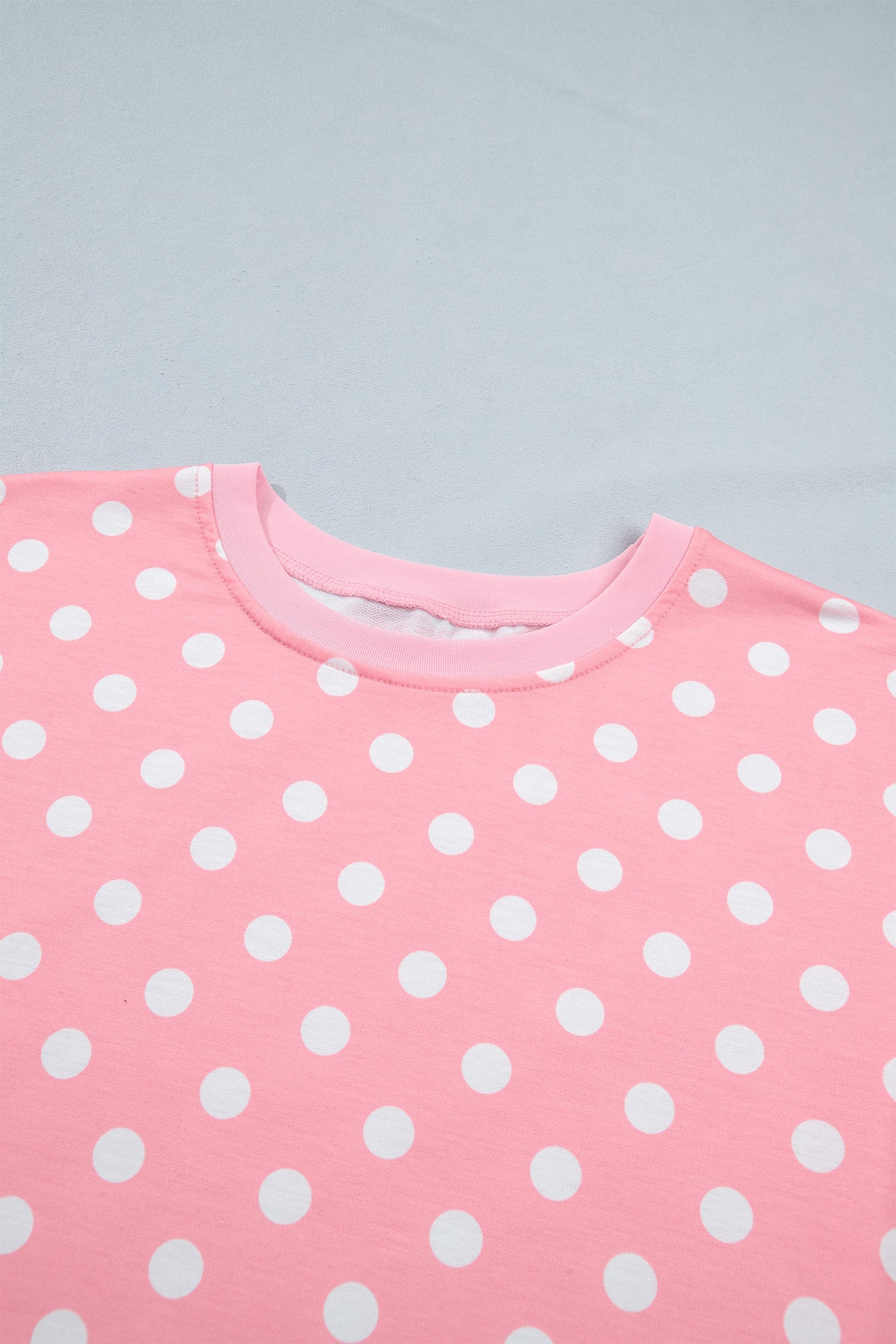 Polka Dot Oversized Top & Drawstring Shorts Set