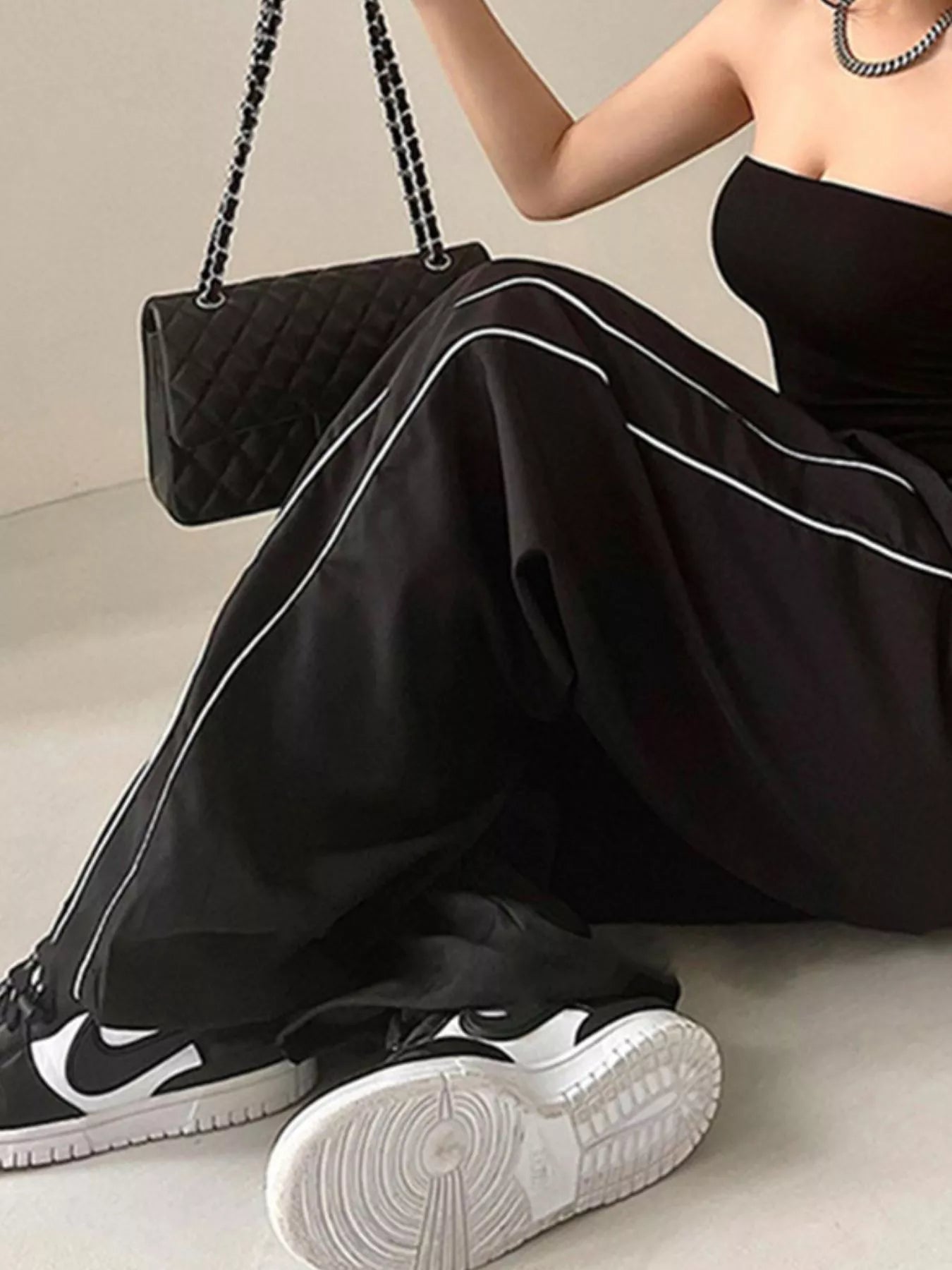 Elastic Waist Wide Leg Pants