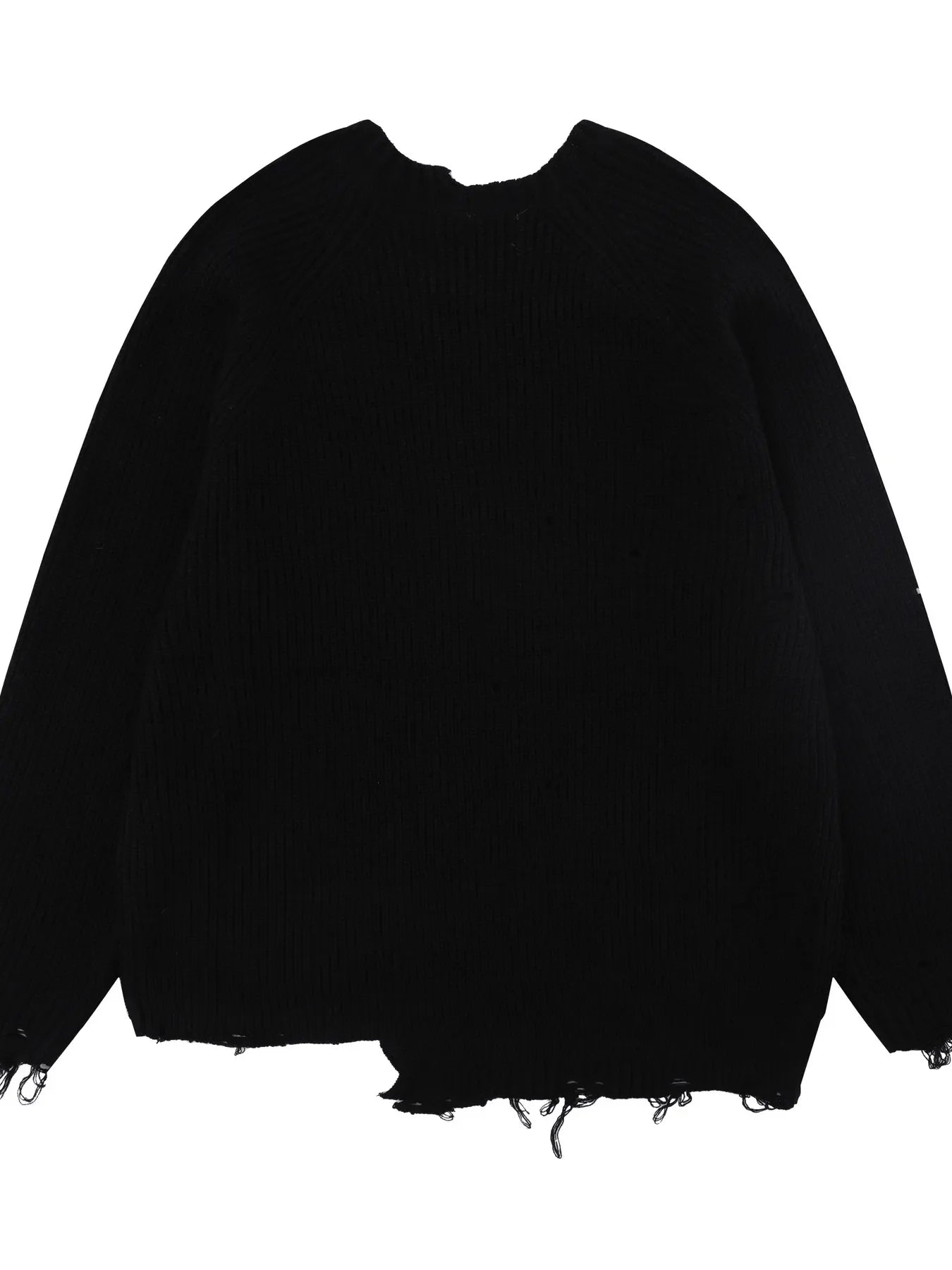 Men's Distressed Letter Ribbed Knit Sweater