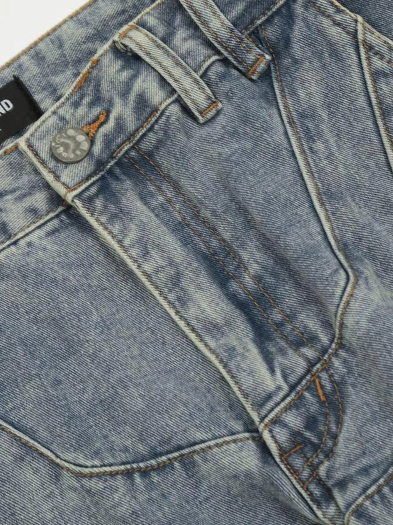 Men's Multi-Pocket Cargo Wide Leg Jeans