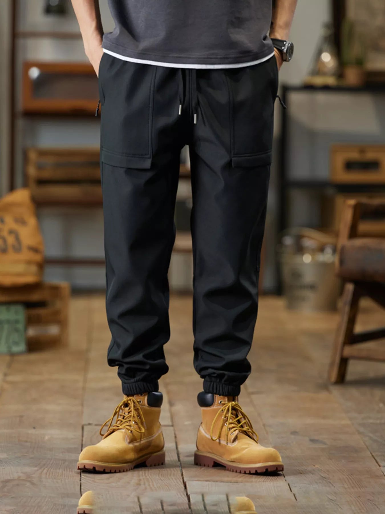 Men's Plus Size Casual Cargo Joggers